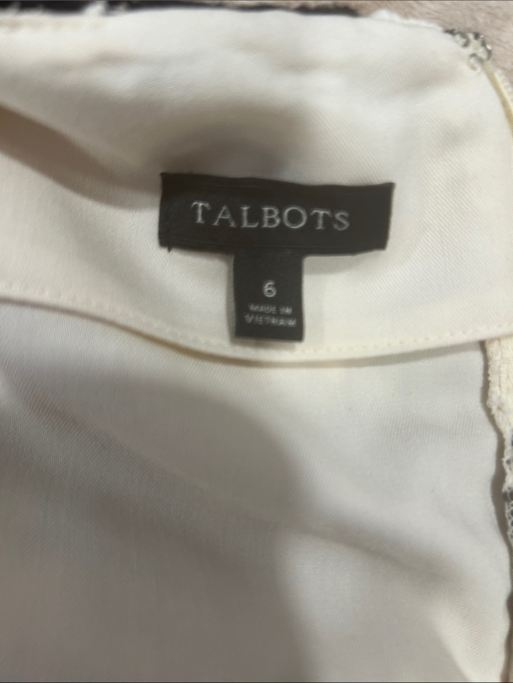 Talbots Chevron Crochet Lace Sheath Dress womens  6 Black White Cocktail Career - Picture 9 of 16
